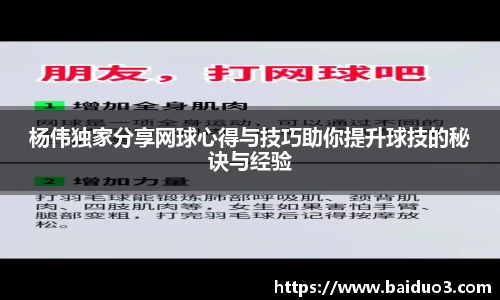杨伟独家分享网球心得与技巧助你提升球技的秘诀与经验
