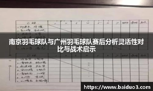 南京羽毛球队与广州羽毛球队赛后分析灵活性对比与战术启示